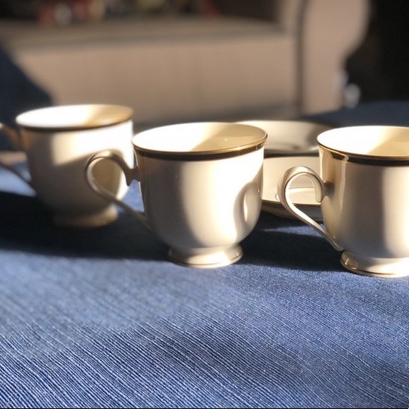 7 Lenox URBAN LIGHTS Cups - Very Elegant Black Bands, Gold Trim - Picture 12 of 12